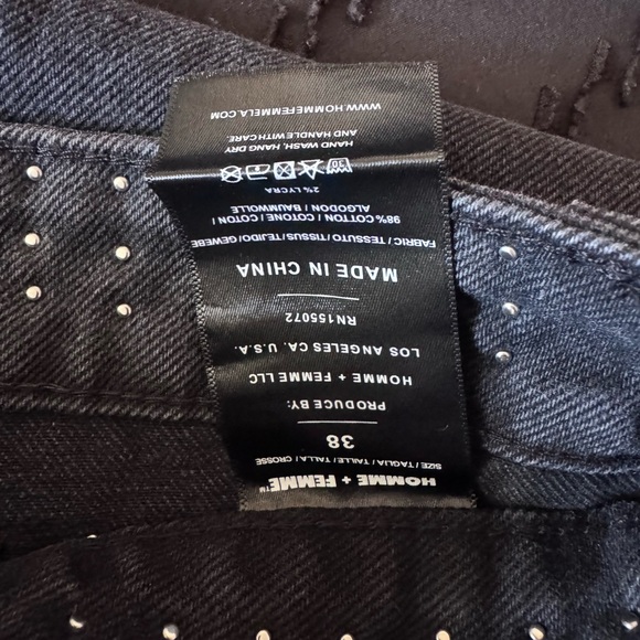 Studded Black Washed Jeans - Picture 5 of 5